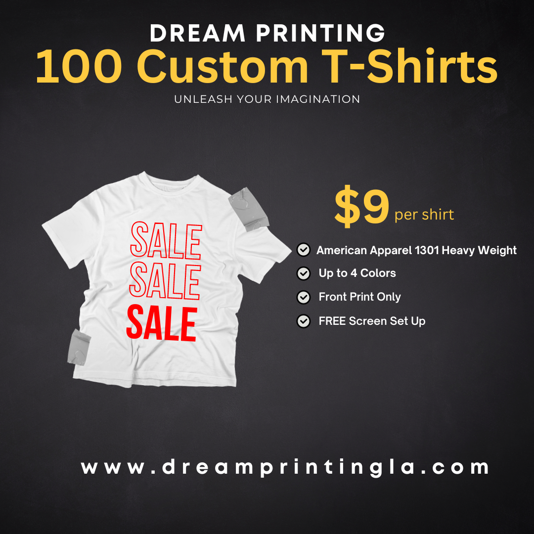 100 Heavy weight Custom shirts – Dream Printing LA