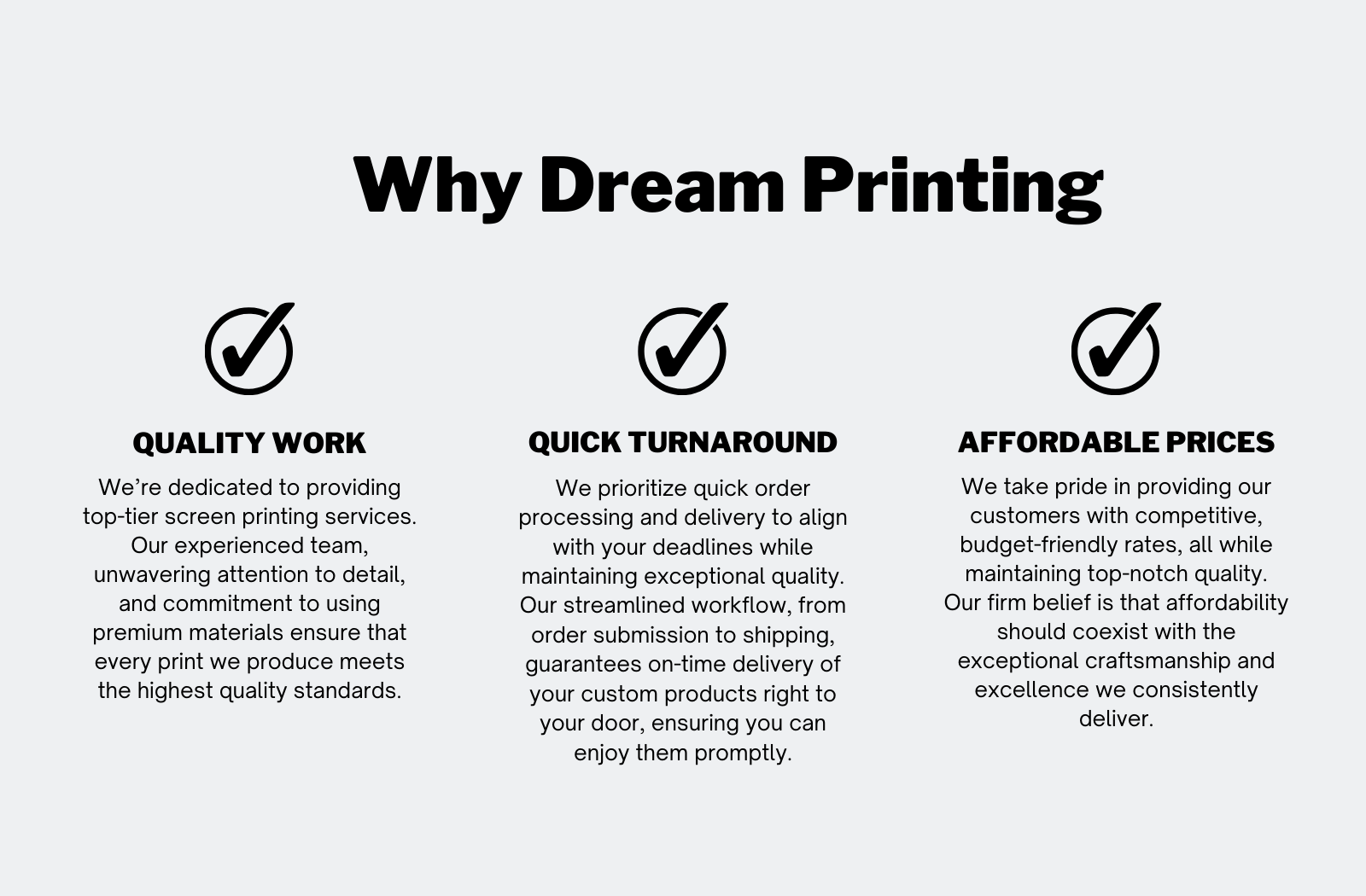 Our Process, High End Screen Printing Service